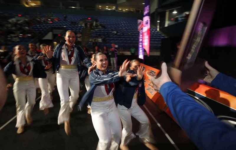 Lake Park reacts to taking third place in the IHSA 3A Competitive Dance State Finals Saturday, Jan. 27, 2024 at Grossinger Motors Arena in Bloomington.