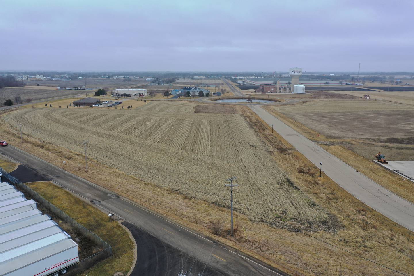 An aerial view of the lot numbers 12, 13, and 15 at the Princeton Industrial Park on Thursday, Jan 12, 2023 in Princeton.