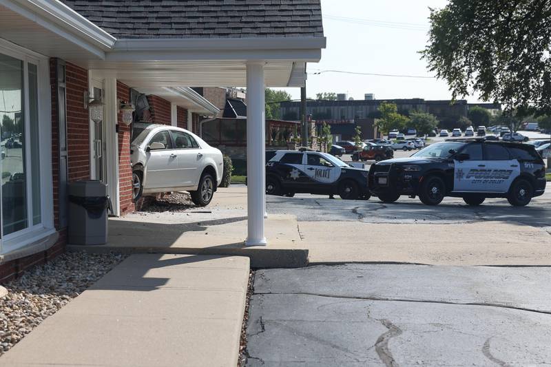 A car crashed into the Farkas Funeral Home on Wednesday morning in Joliet. According to a witness only the driver suffered minor injuries.